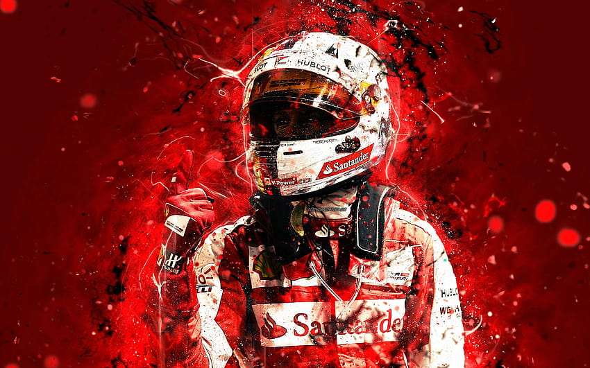 Sebastian Vettel, arte astratta, Formula 1 Sfondo HD