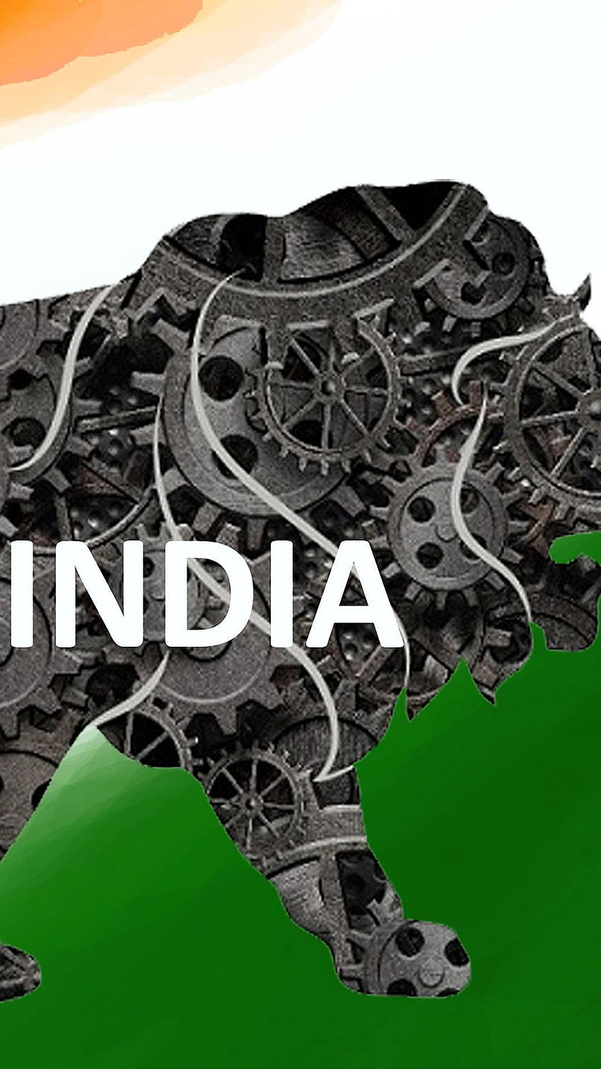 Make In India Logo Flag Brand Lion Symbol Mechanical, indian flag mobile HD phone wallpaper