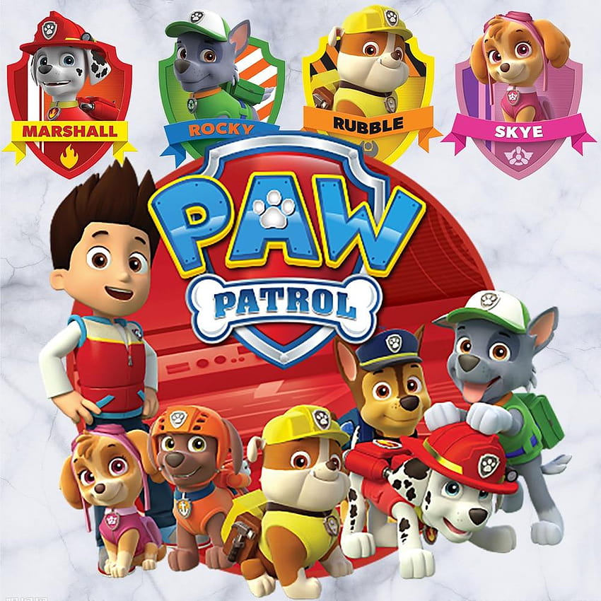 Arte de la pared de dibujos animados Impreso Paw 3d Patrol Decoraciones, skye patrulla de la pata fondo de pantalla del teléfono