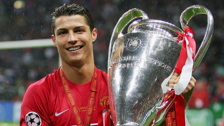 Cristiano Ronaldo, Ekim ayında Old Trafford'da Man Utd berabere kalırken, cristiano ronaldo UCL kupasıyla HD duvar kağıdı