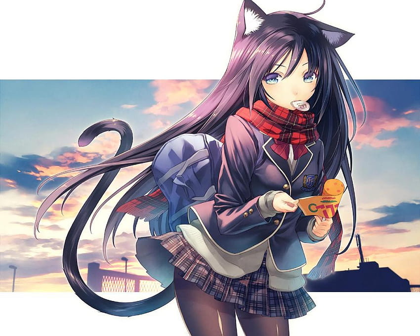 Cute Anime Cat Girl, kawaii black cat girl HD wallpaper | Pxfuel