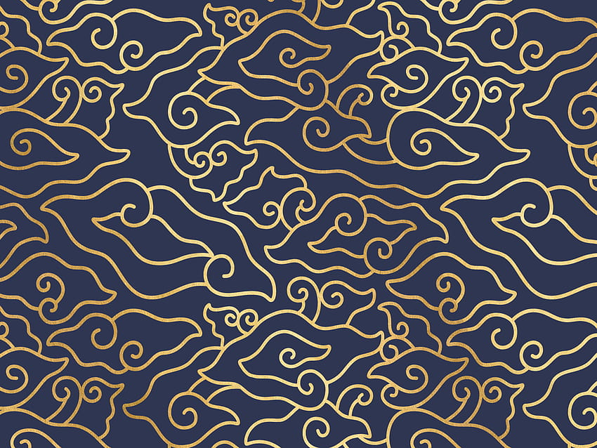 Megamendung Batik Gold Sketch Pattern 665571 Seni Vektor di Vecteezy, mega mendung Wallpaper HD