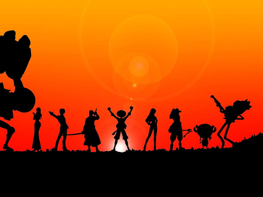 Silhouette von Menschen digital, One Piece, Anime, Gruppe von Menschen • Für Sie, Silhouette Anime HD-Hintergrundbild