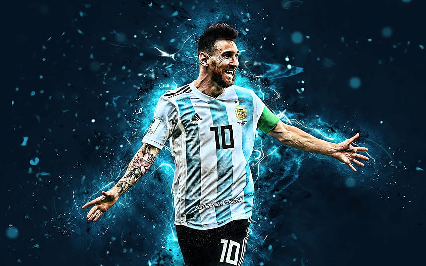 Lionel Messi Argentina, camisa messi argentina papel de parede HD