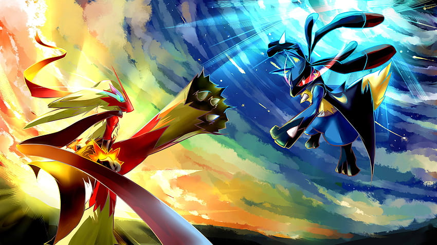 Pokemon Blaziken vs Lucario Battle • GameP HD wallpaper