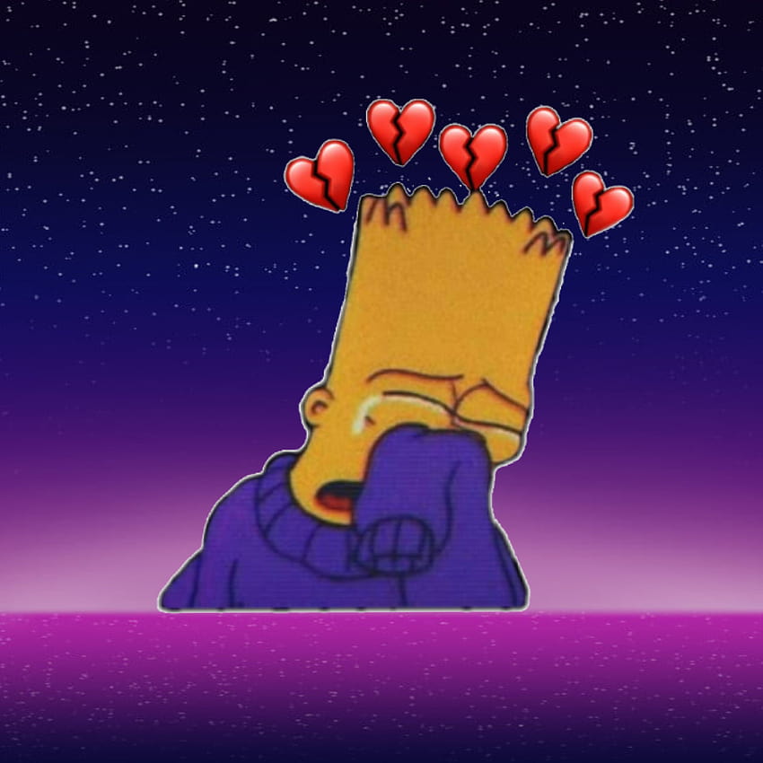 Bart And Lisa Simpson Sad Edit Aesthetic Profile Simpsons With Hearts 