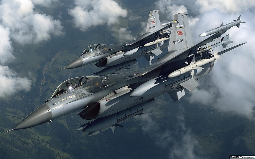 Боен самолет F16 на турските ВВС HD тапет