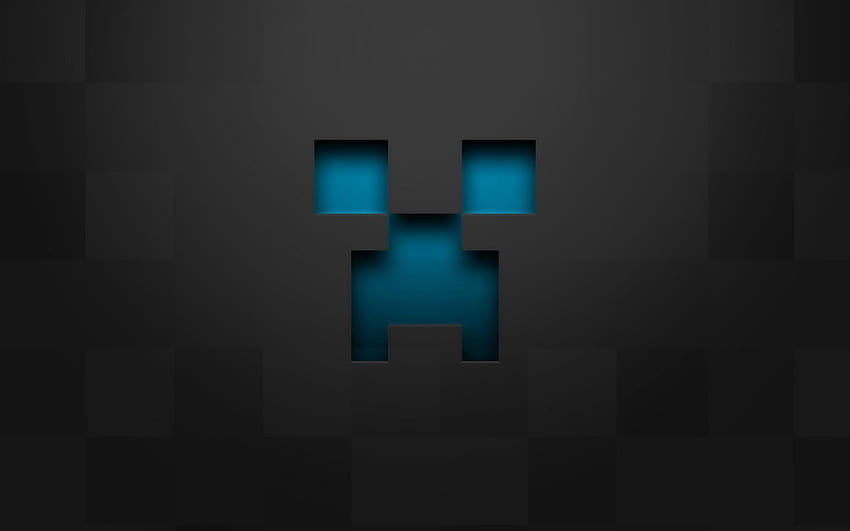 Minecraft pixelart azul trepadeira cinza, minecraft preto papel de parede HD