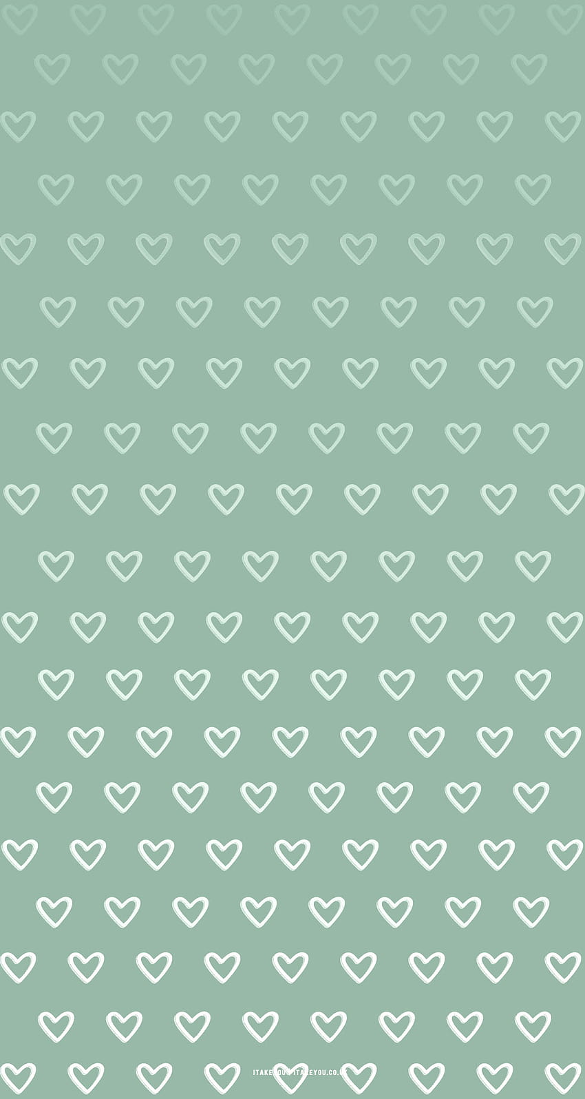 15 Sage Green Minimalist für Telefon: Ombre Hearts I Take You, Salbei-Ästhetik HD-Handy-Hintergrundbild