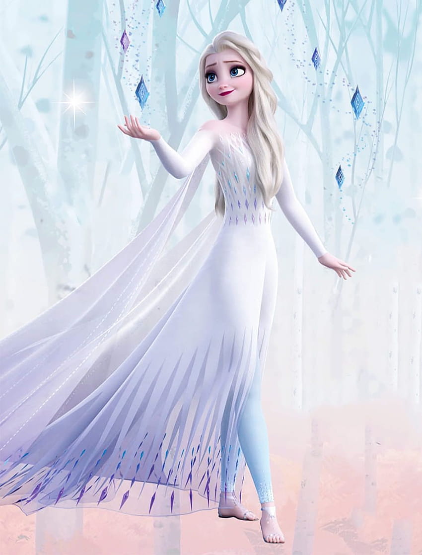 Frozen 2 Бяла рокля на Елза HD тапет за телефон