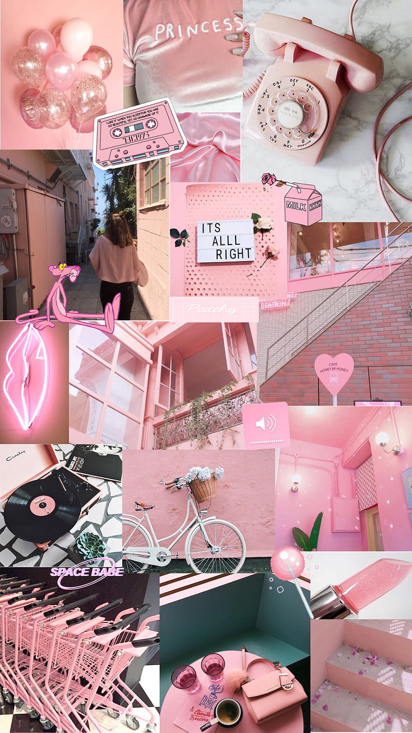 Pink Collage, pastel collage HD phone wallpaper