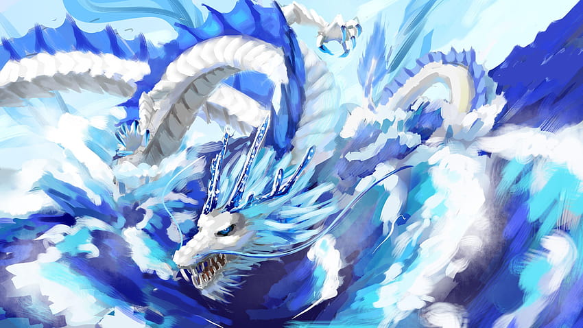60 Chinese Water Dragon, white dragons HD wallpaper