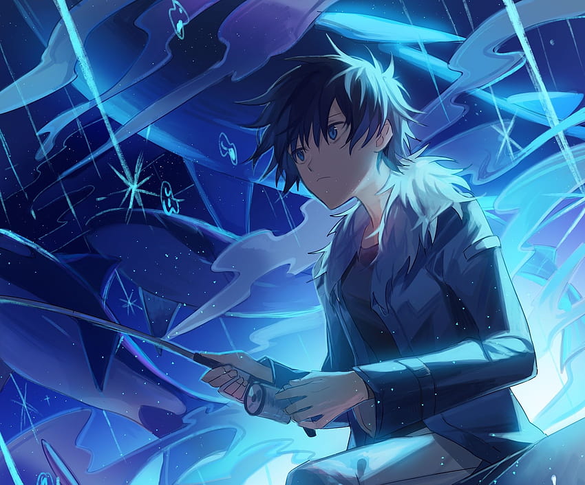Anime Blue Boy, pfp biru Wallpaper HD