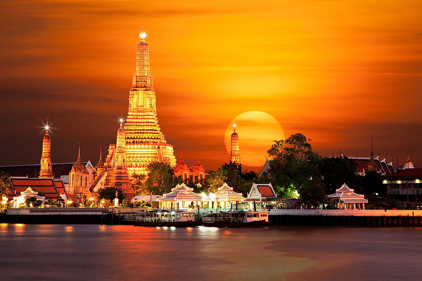 왓 아룬 방콕 태국 HD 월페이퍼
