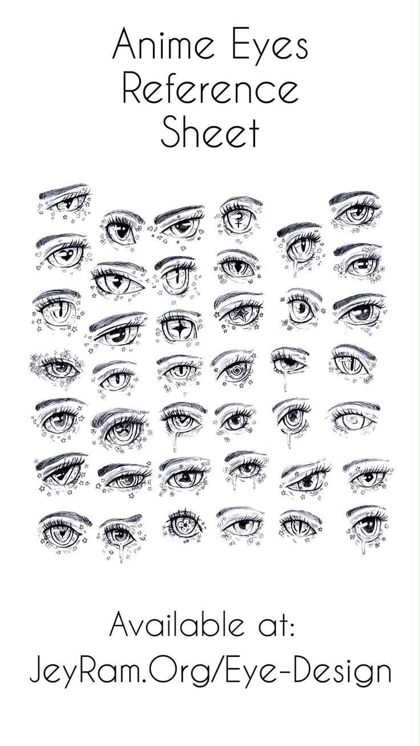 Eyes  mainly anime chart  Drawing References