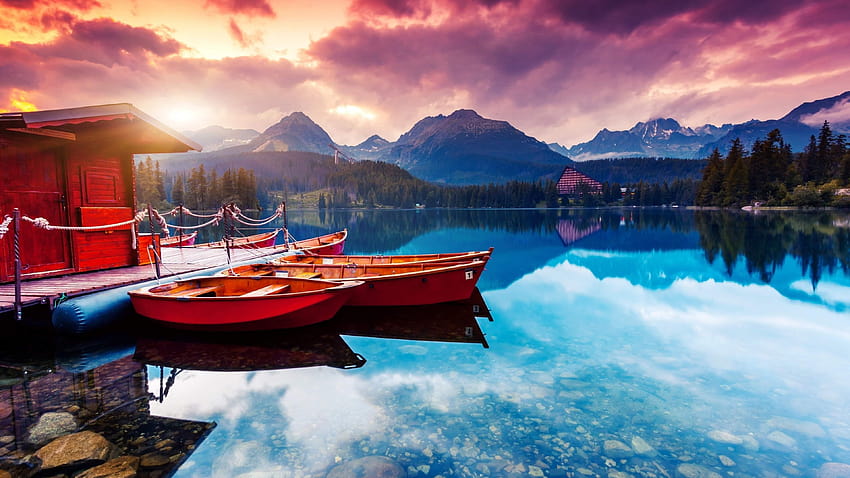 6 Landscape, pemandangan lanskap danau yang indah Wallpaper HD