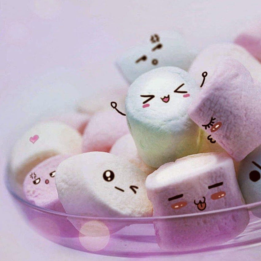 kawaii marshmallows HD phone wallpaper