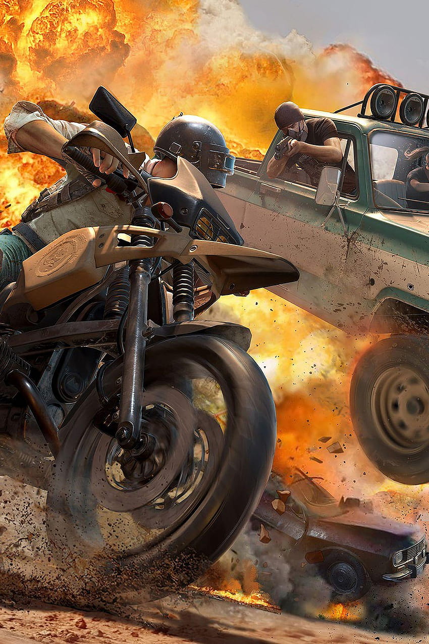 PUBG player car firing and bikes mobile, pubg vehicles HD phone wallpaper