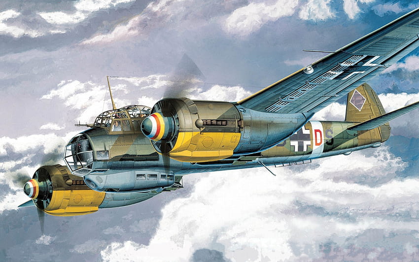 Junkers Ju 88, niemiecki samolot wojskowy, Luftwaffe, II wojna światowa, Ju 88A Tapeta HD