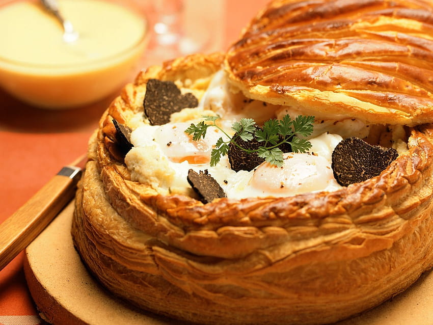 Puff Pastry with Egg and Truffle Filling recipe, puff egg HD wallpaper