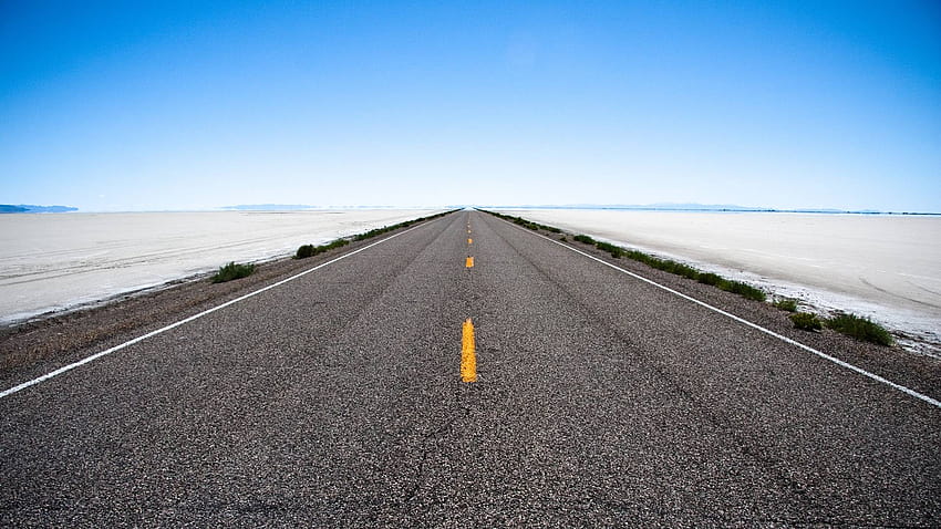Empty Straight Desert Road, straight road HD wallpaper