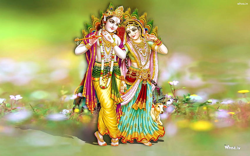 Бог Радхе Кришна, бог Радха Кришна HD тапет
