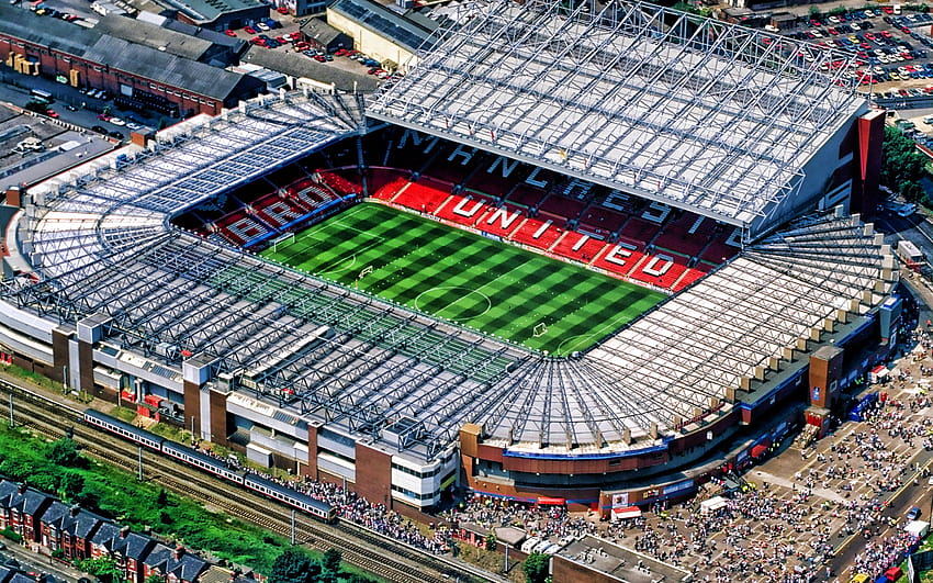 Old Trafford, piłka nożna, widok z lotu ptaka, stadion Red Devils, R, stadion Manchester United, stadion piłkarski, Manchester United FC, angielskie stadiony o rozdzielczości 2880x1800. Wysoka jakość, stary trafford manchester united Tapeta HD