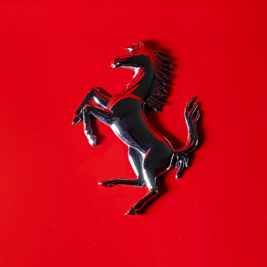 Ferrari logo , Black prancing horse, Red background, Cars HD phone ...