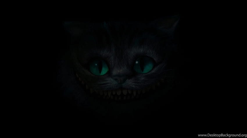 チェシャ猫の背景、暗い猫 高画質の壁紙