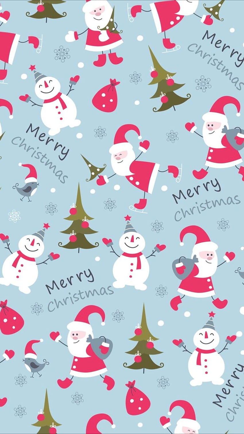 christmas for android,santa claus,christmas,wrapping paper, christmas tree,present,christmas eve,design,pattern,fictional character,gift wrapping, cartoon characters merry christmas HD phone wallpaper