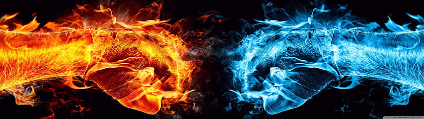 Fire Fist vs Water Fist Ultra Arrière-plans pour, feu et eau Fond d'écran HD