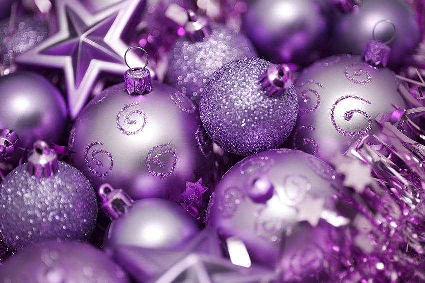 of purple and pink christmas ornaments, pink christmas decorations HD wallpaper