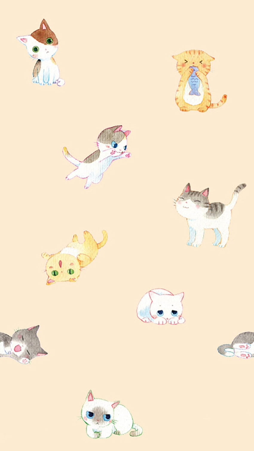Cute kawaii kitty . Papeis de parede para iphone, Papeis de parede