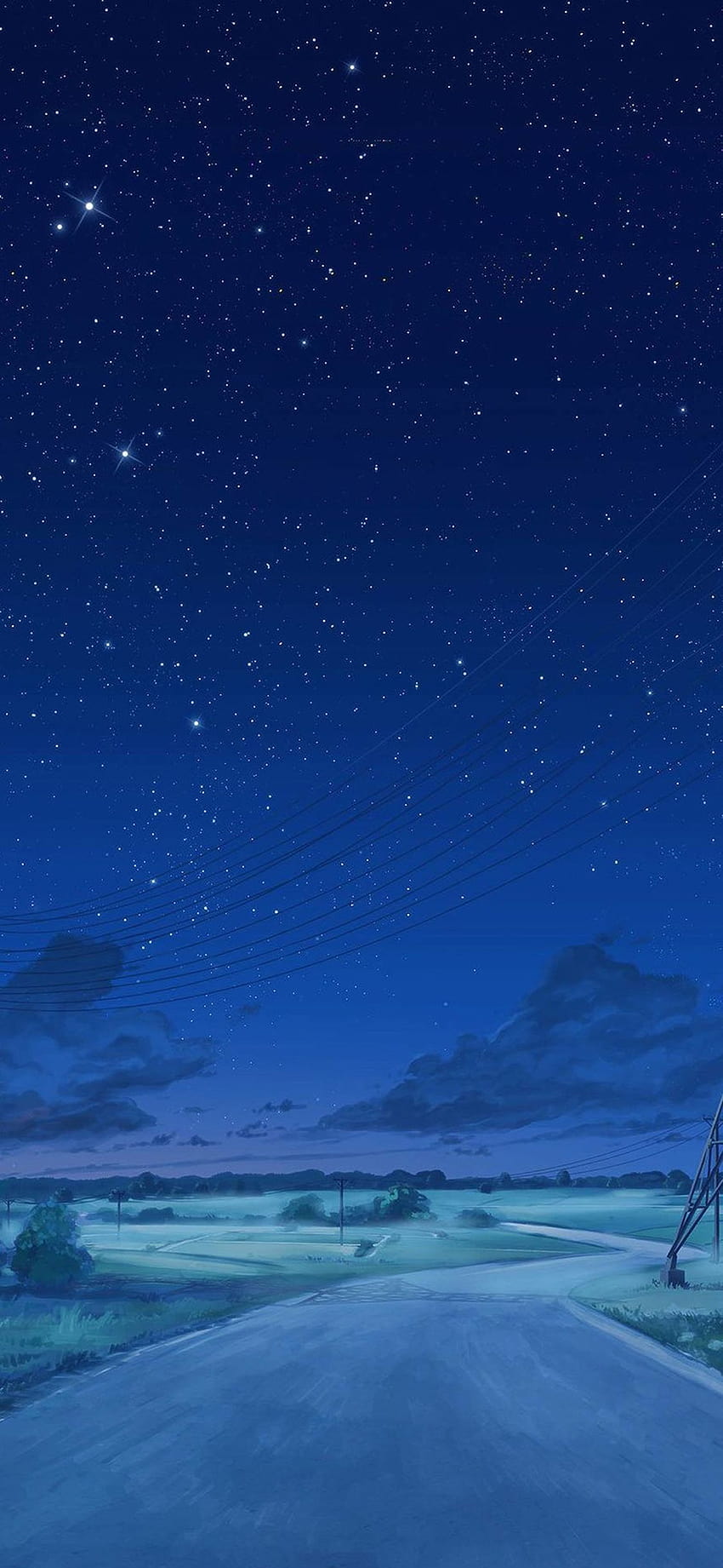 Anime Night Sky、美的アニメの空 HD電話の壁紙