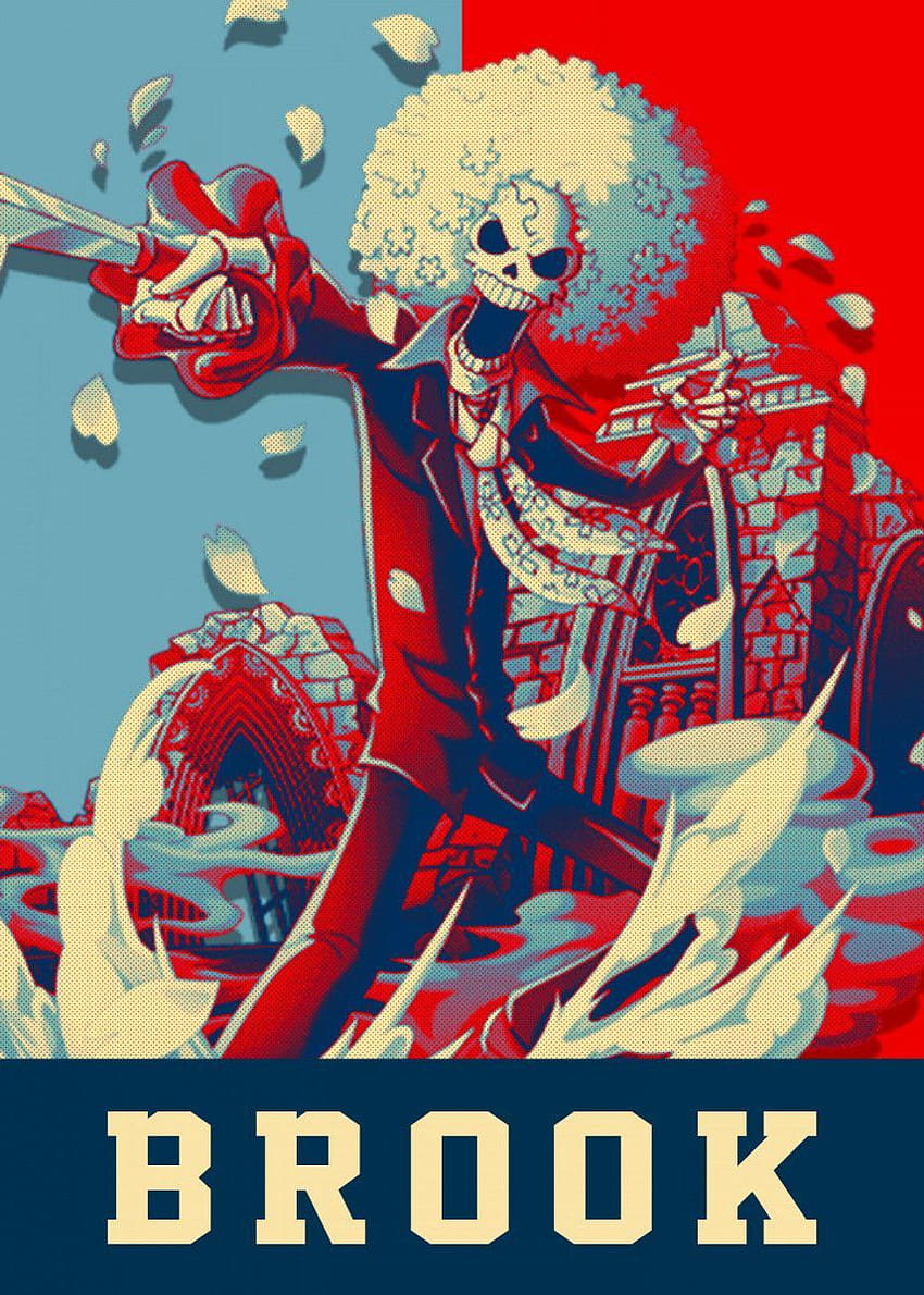 „Brook One Piece“-Poster, Brook New World minimalistisch HD-Handy-Hintergrundbild