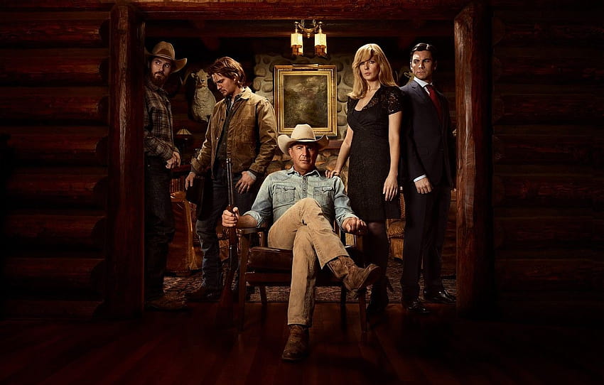 the series, poster, Wes Bentley, Kevin costner, luke grimes, kelly reilly, Yellowstone the series, yellowstone, Kelly Reilly, yellowstone tv series , section фильмы, vintage tv show HD wallpaper