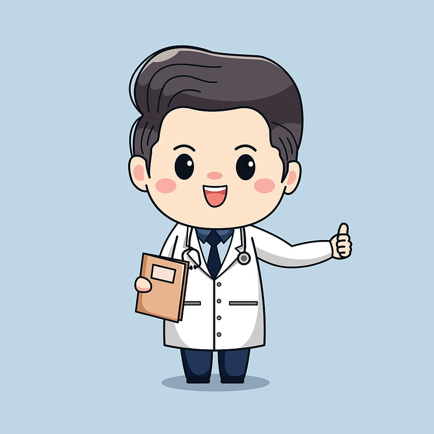 Ilustração de um médico bonito com o polegar para cima design de personagem de desenho animado vetorial kawaii 4797849 Arte vetorial em Vecteezy, meninos de personagem de desenho animado Papel de parede de celular HD