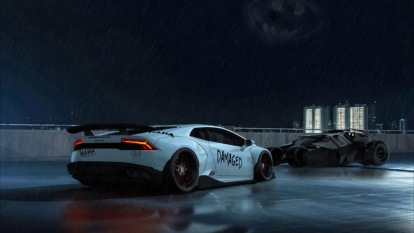 Joker Lamborghini y Batmóvil fondo de pantalla | Pxfuel