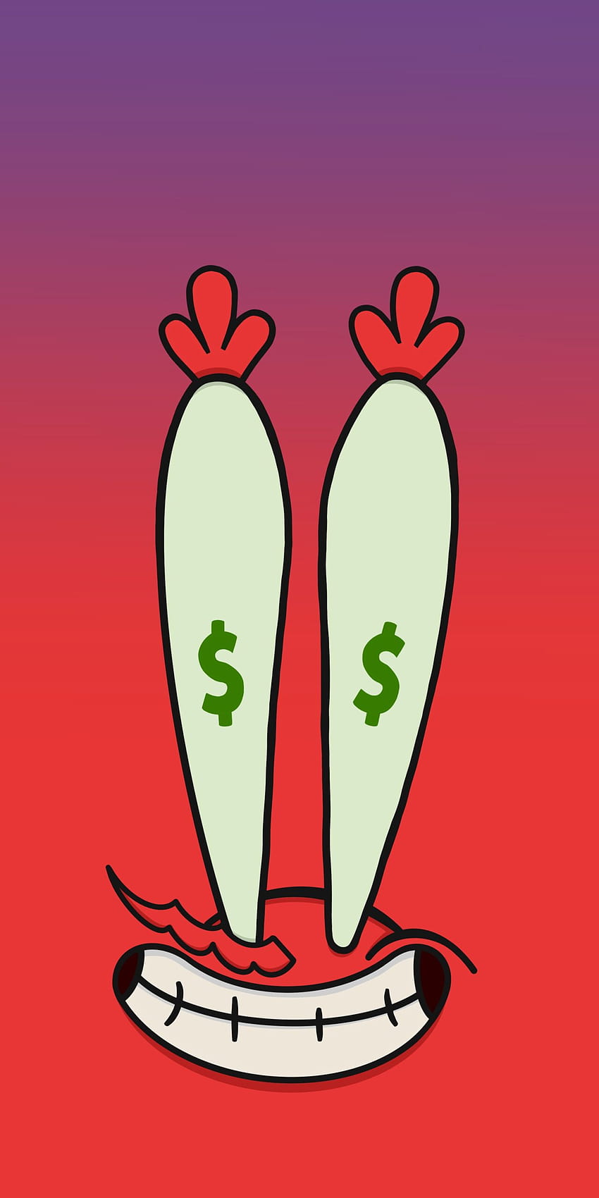 SpongeBob with Mr. Krabs Money Eyes, red money HD phone wallpaper