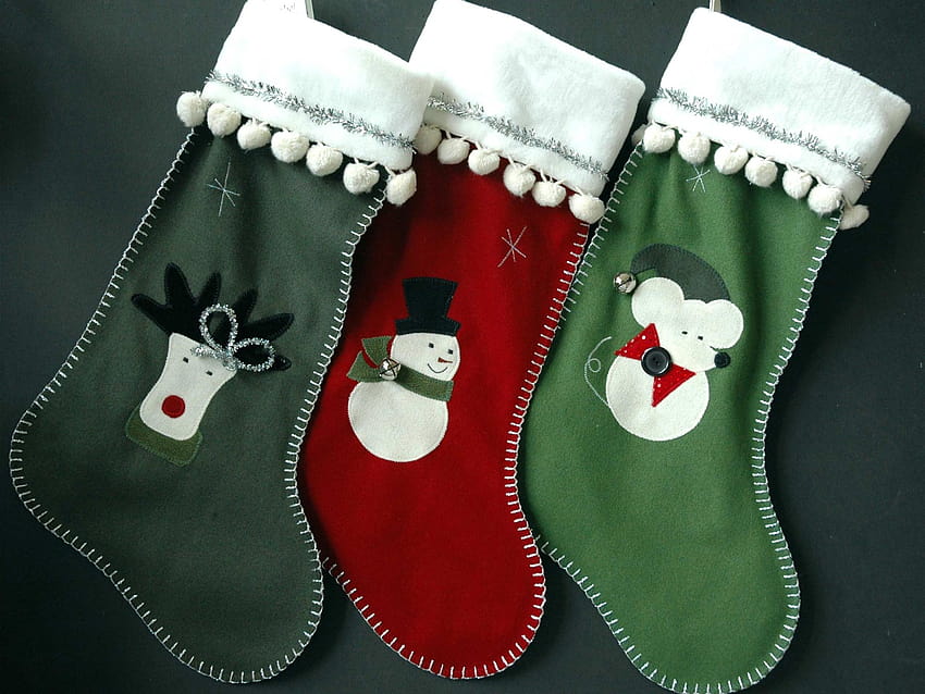 5 クリスマスの靴下、かわいいクリスマスの靴下 高画質の壁紙