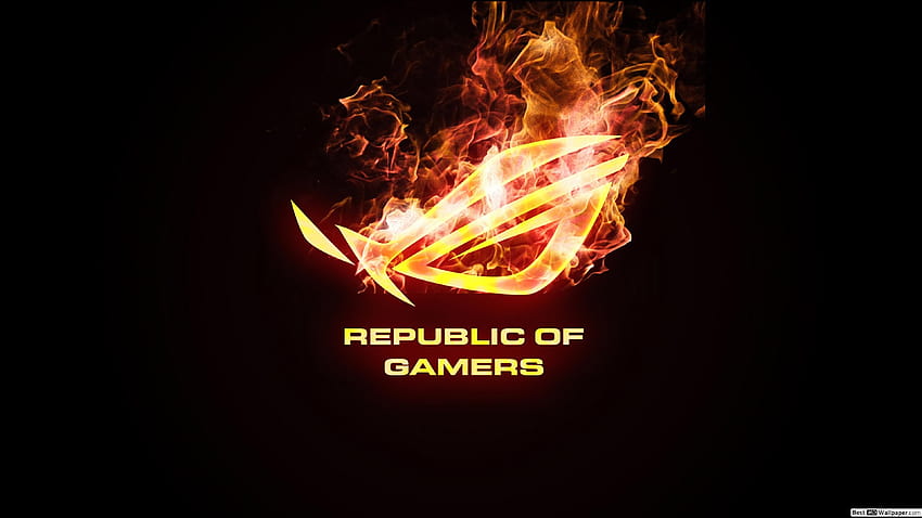 Asus ROG, logotipo de jogos de fogo papel de parede HD