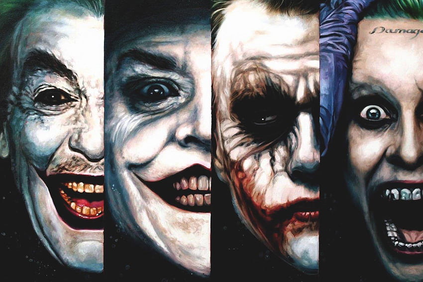 Jokers w filmie Batman Joker Aktorzy plakat 20x30, ewolucja jokera Tapeta HD