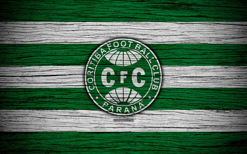 Coritiba, Brazilian Seria A, logo, Brazil, soccer, Coritiba FC, football club, Coritiba FBC, wooden texture, FC Coritiba with resolution 3840x2400. High Quality HD wallpaper