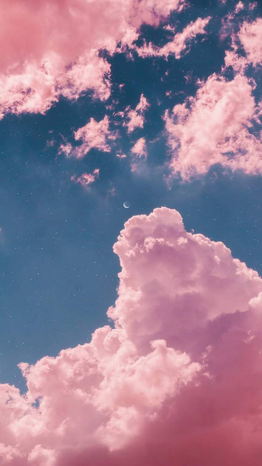 Nubes rosas. fondo de pantalla del teléfono