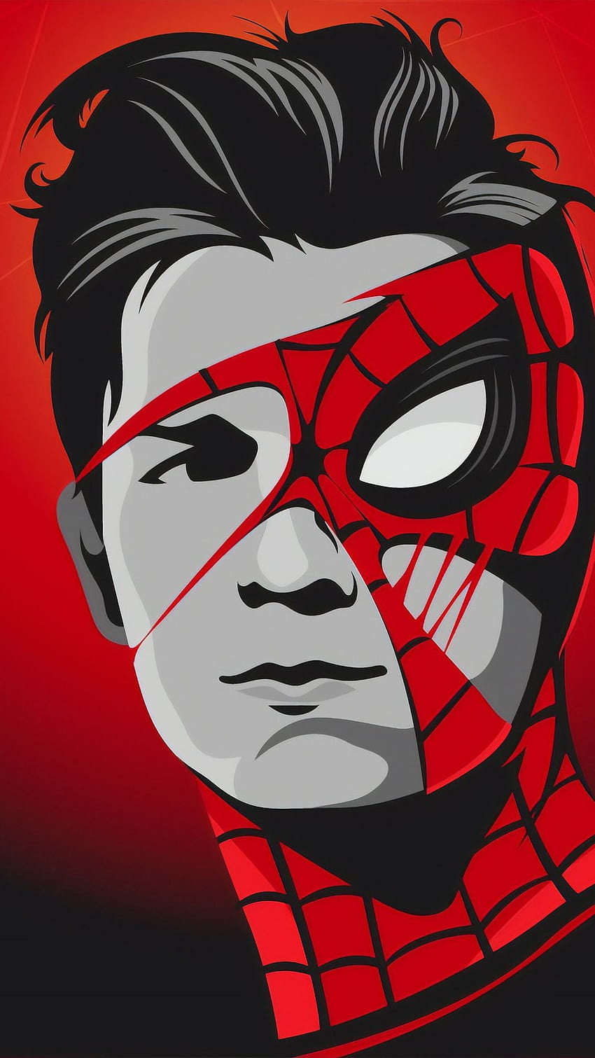 Topeng Spiderman Tom Holland, wajah manusia laba-laba wallpaper ponsel HD