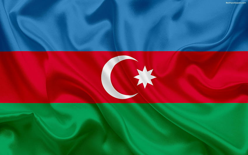 Azerbaijan flag, Asia, Azerbaijan, symbols HD wallpaper
