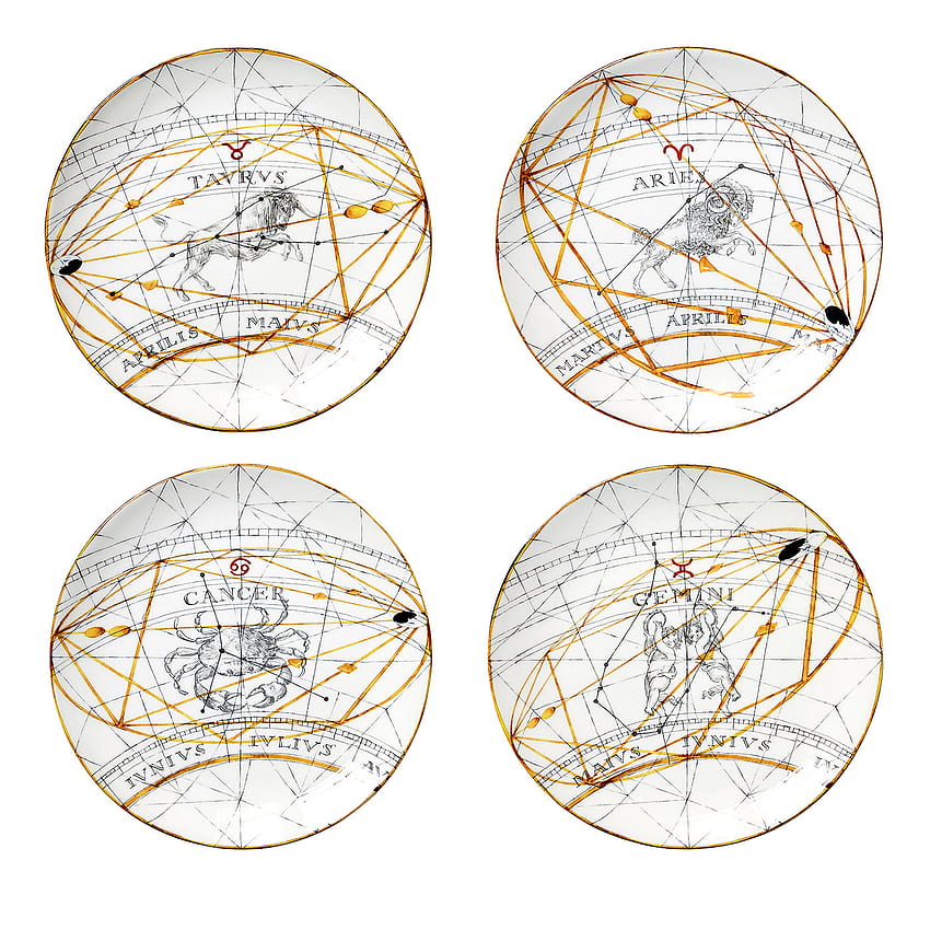 Zodiaco Set of 4 Dessert Plates HD phone wallpaper