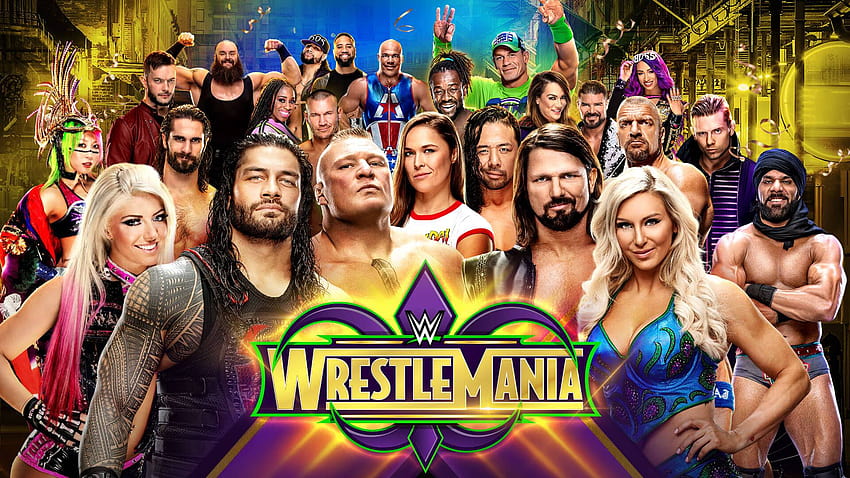 TV Party: „Po prostu zrób to dla mnie! WWE WrestleMania 34” Tapeta HD
