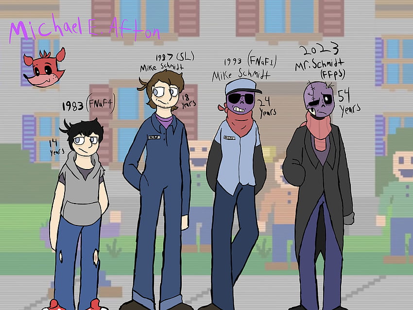 I'm currently drawing my versions of the Afton Family, here's Foxybro/Mike : fivenightsatfreddys, fnaf afton family HD wallpaper
