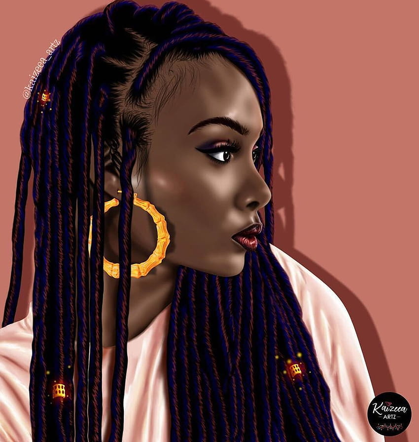 Black Girls IllustrateはInstagramを利用しています:「I'm in love with these locs @kaizeea_artz did such a awesome job!⠀ ⠀ …, black girl with dreads HD電話の壁紙